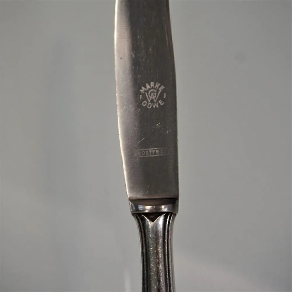 Vintage Gowe Wellner German Sliver Plate Knife Marke GW Gowe 90 18